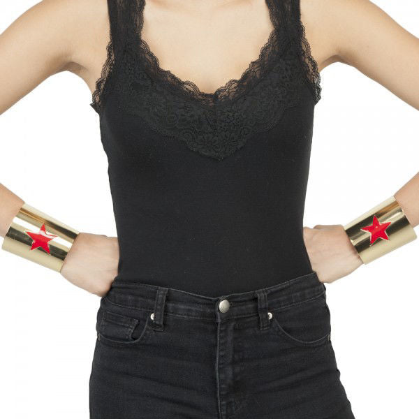 Wonder Woman Wrist Cuff Bracelet Set of 2 - DC Comics Costume Accessory
