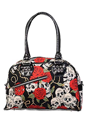 Lost Queen Women's Canvas Handbag Skulls & Roses