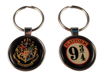 Harry Potter Hogwarts School Crest & Hogwarts Express Platform 9 3/4 Keychain 2pk