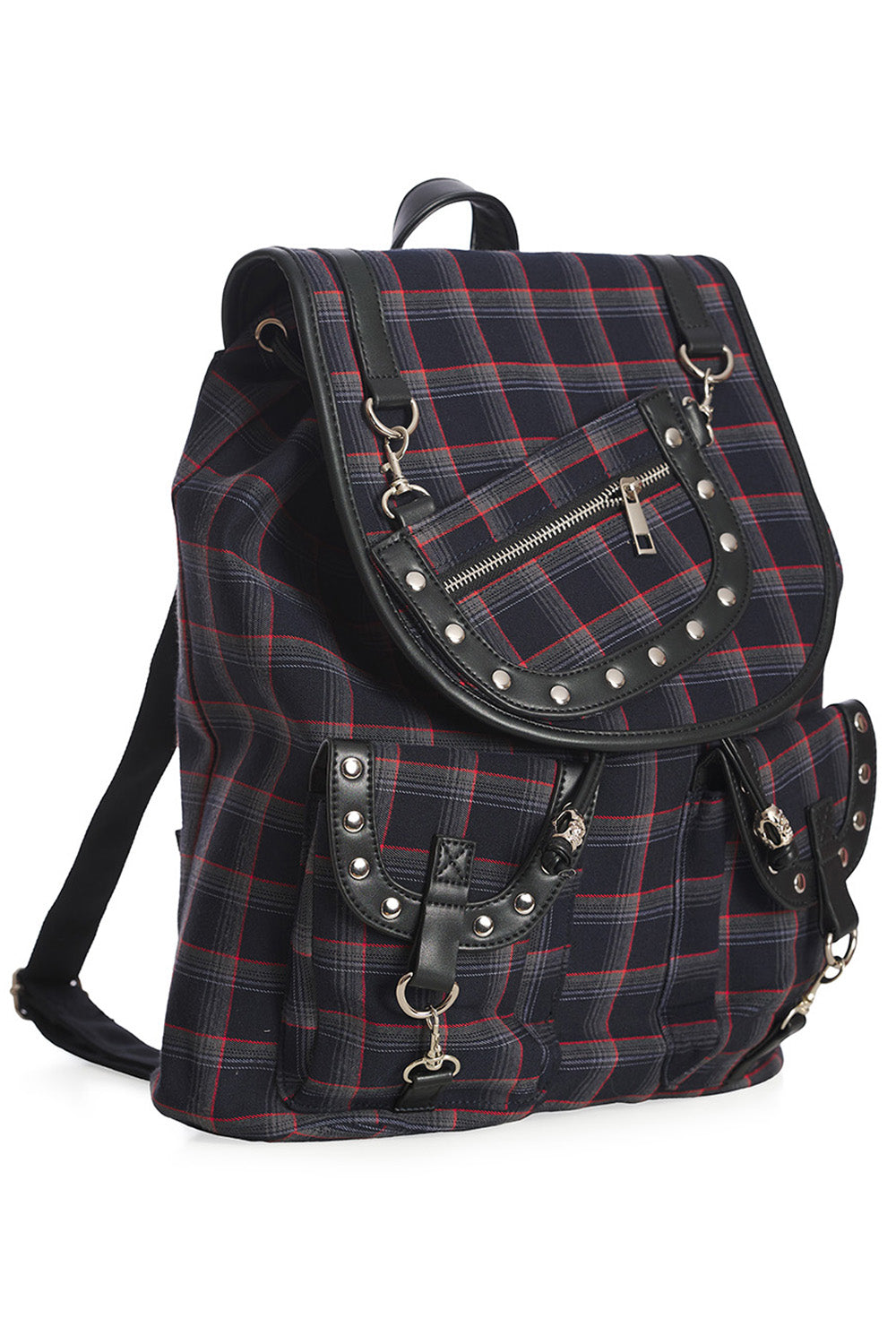 Lost Queen Yamy Tartan  Knapsack Plaid Punk Emo Handbag Backpack