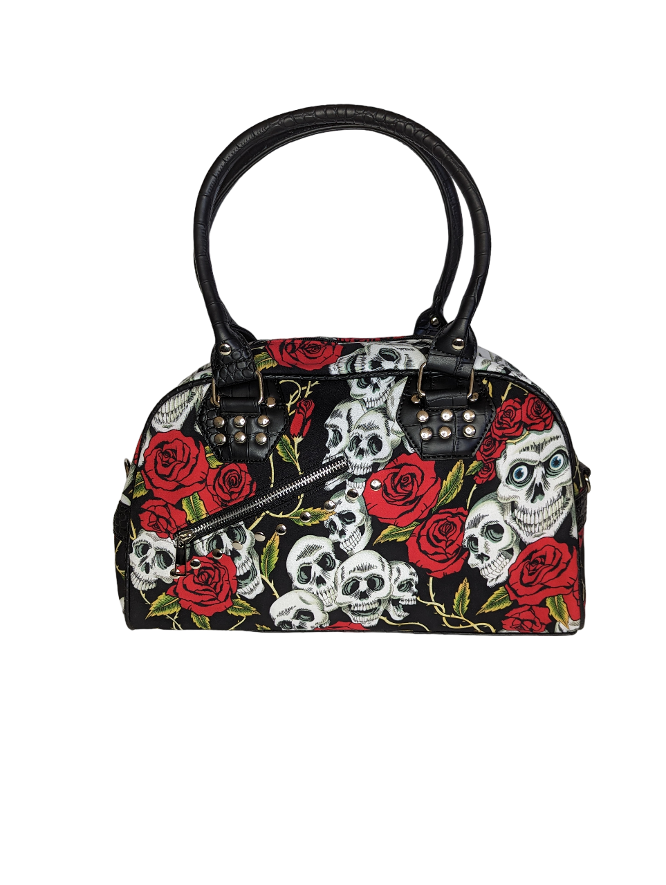 Lost Queen Women's Canvas Handbag Skulls & Roses
