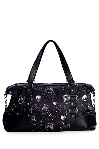 Lost Queen Space Cat Weekend Travel Tote - Planets Stars Gym Bag
