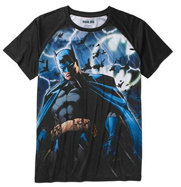 DC Comics Batman Men's Sublimated Two-Sided Graphic T-Shirt (Small 34/36)