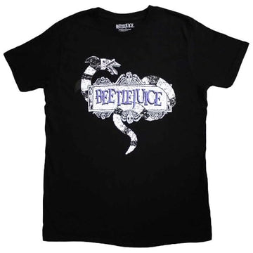 Beetlejuice Unisex Adult Sandworm Logo T-Shirt - Official Movie Tee