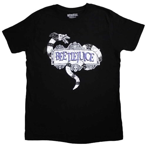 Beetlejuice Unisex Adult Sandworm Logo T-Shirt - Official Movie Tee