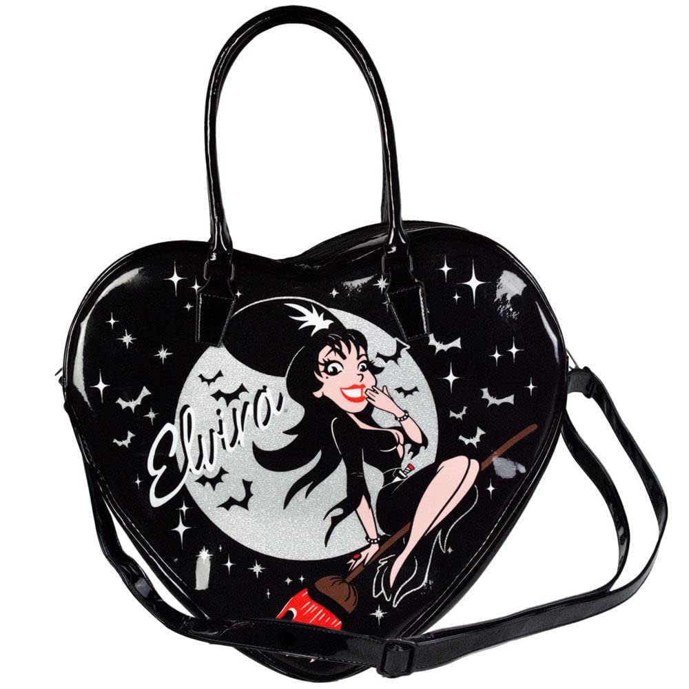 kreepsville 666 Elvira Mistress of the Dark Bewitched Sparkle Heart Handbag Large Purse