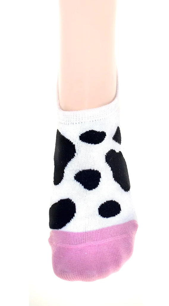 Shag Wear Cedar Paddle Cow Print Women's Ankle Socks - Cute and Comfy!