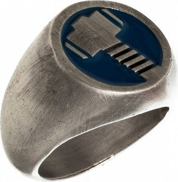 Marvel Thor Hammer Brushed Nickel Ring Size 8 Mjolnir Jewelry for Men