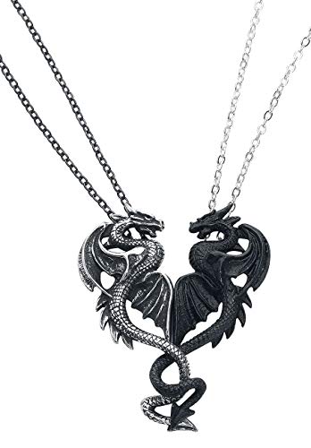 Draconic Tryst Friendship or Lovers Necklaces Gothic Dragon Pair