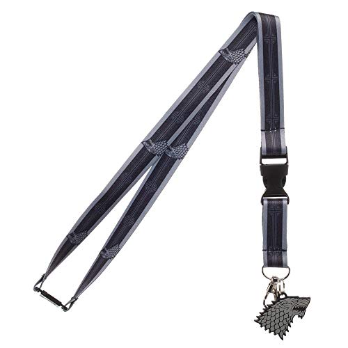 Game of Thrones House Stark Lanyard with Dire Wolf Charm