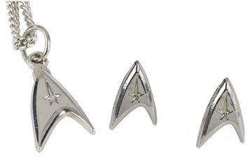 Star Trek TOS Pendant Necklace and Stud Earrings Jewelry Set