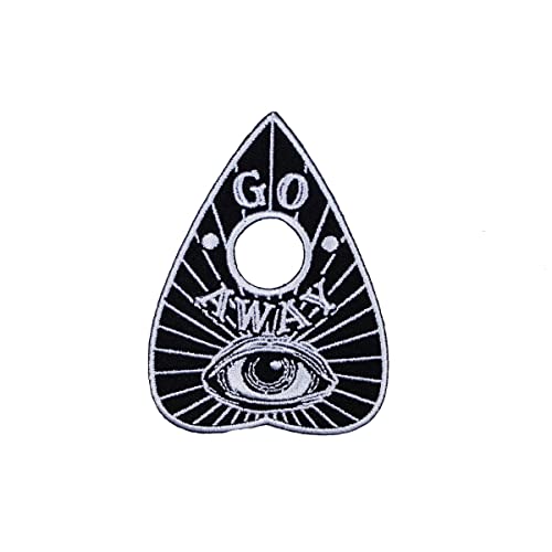 Go Away Ouija Planchette Spirit Board Spooky Gothic Patch