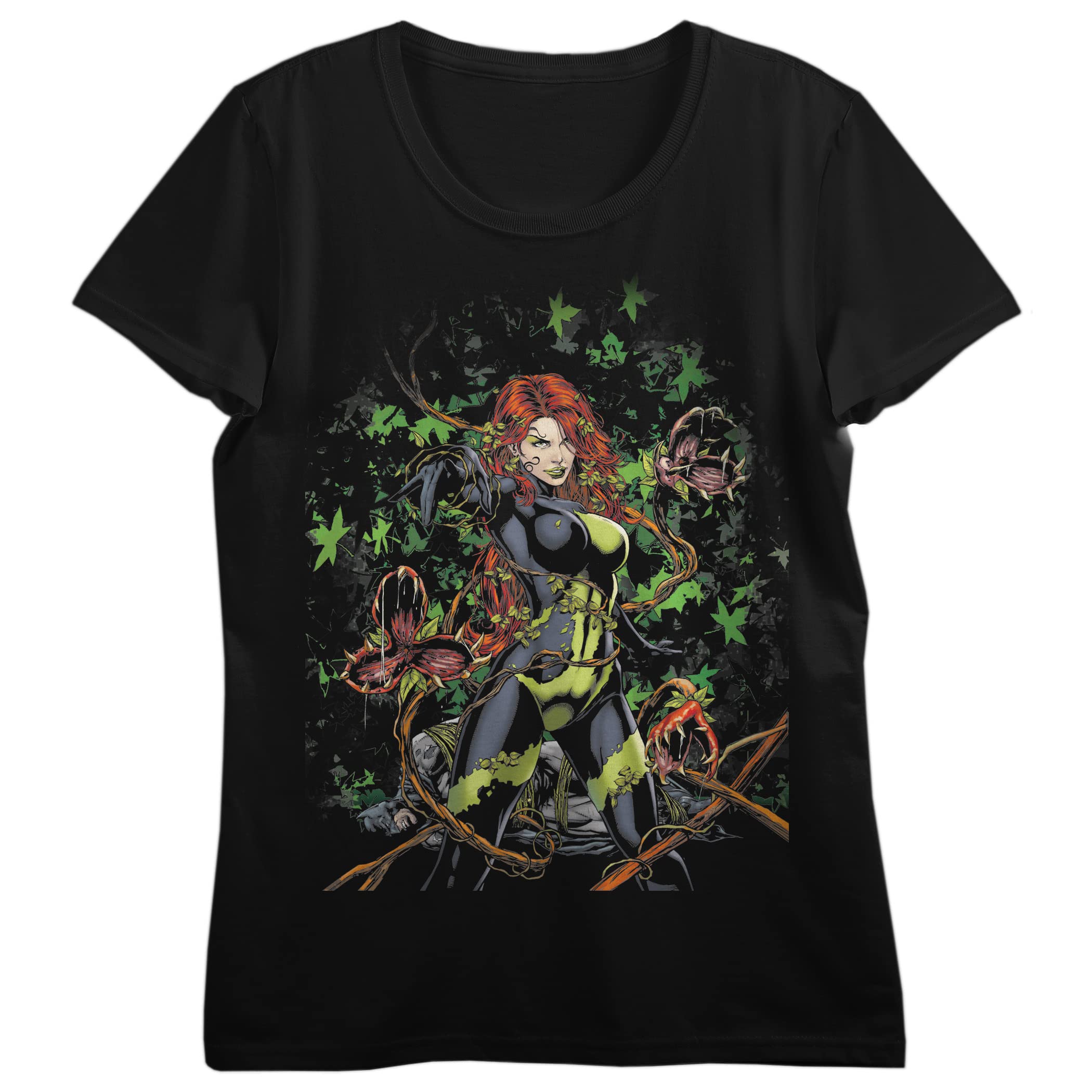 Poison Ivy Tangled T-Shirt - Official DC Comics Black Cotton Tee