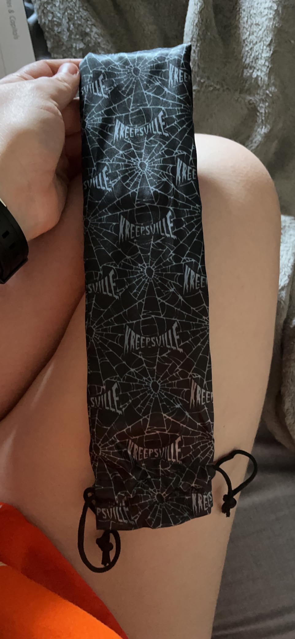 kreepsville 666 Spiderweb Lace Gothic Fabric Hand Fan with Tassel