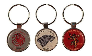 Game of Thrones Keychain 3pk Stark Targaryen Lannister Logo Sigil Emblem Crest Officially Licensed