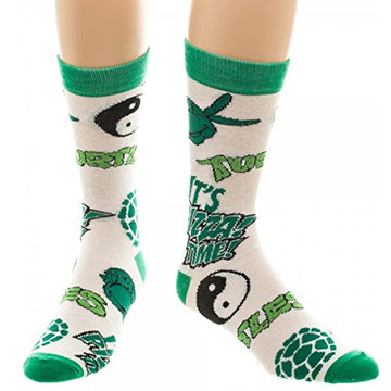Teenage Mutant Ninja Turtles Men's Crew Socks with Yin Yangs