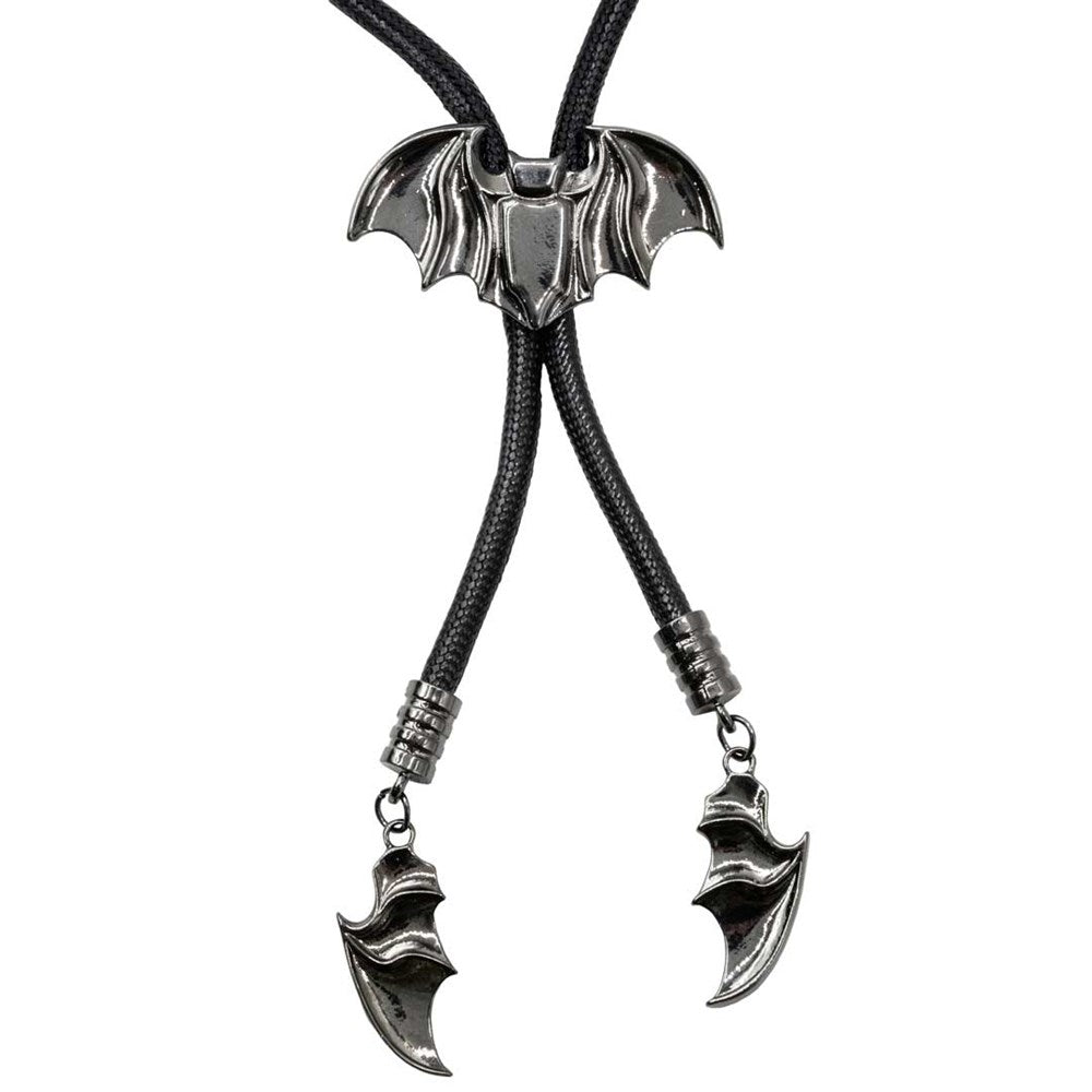 Gothic Black Bat Bolo Western Tie