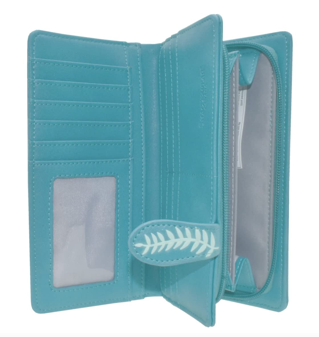Teal Manatee Vegan Leather Wallet - Stylish & Spacious 7" Women's Accessory
