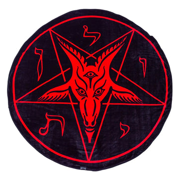 Baphomet 60" Round Throw Blanket Kreepsville 666 Mystical Circle Design