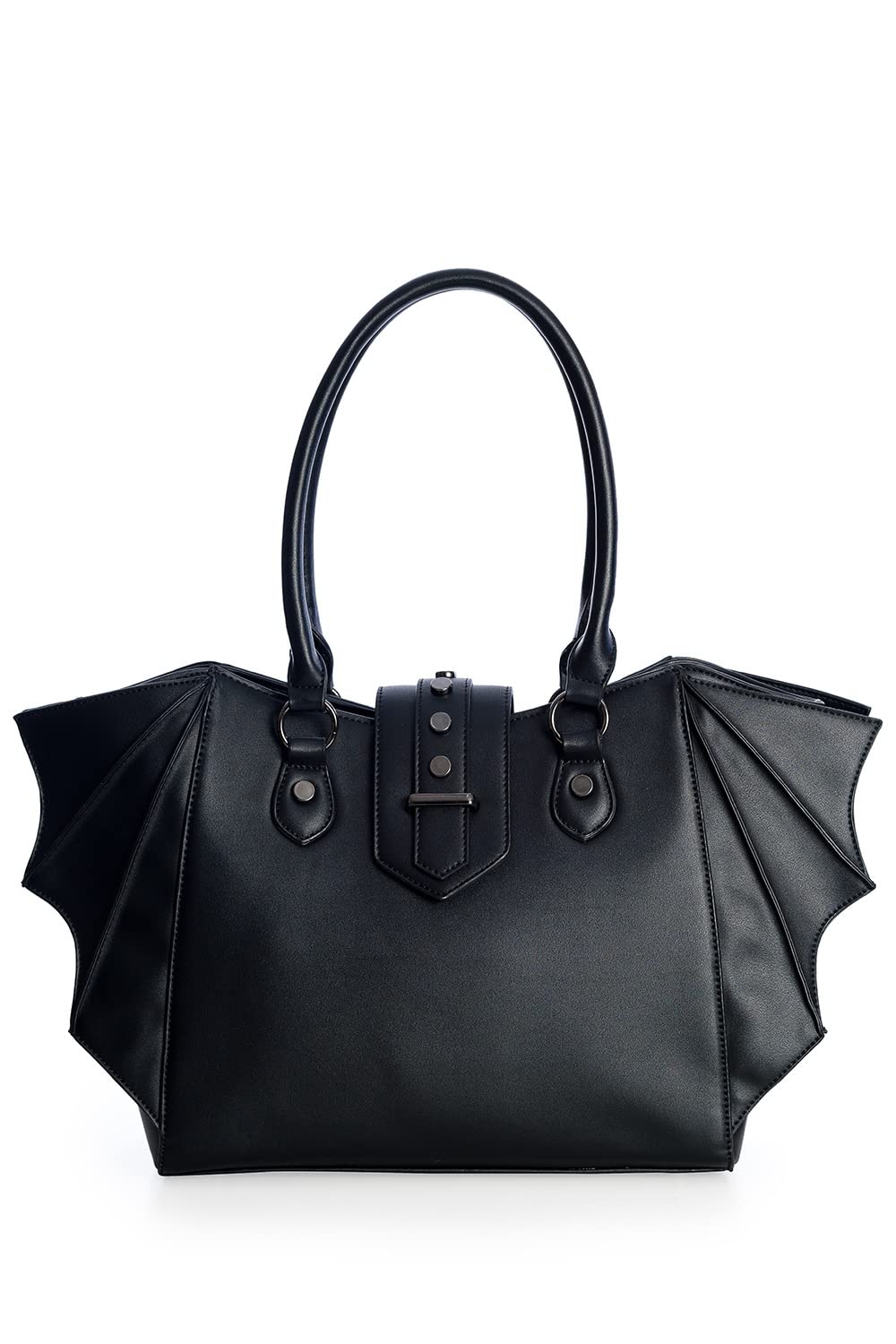 Lost Queen Annabelle Bat Wing Handbag - Gothic Winged Crossbody Purse | Black Vegan Leather