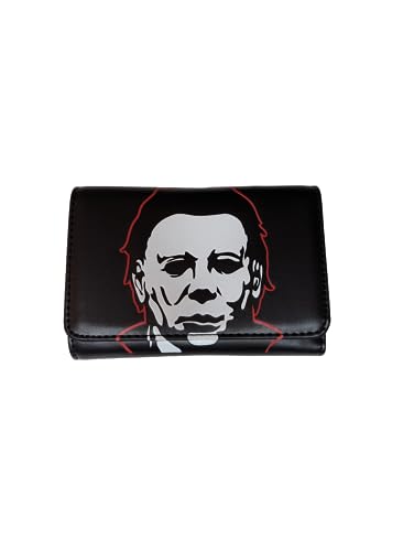 Halloween 2 Michael Myers Crossed Knives Bleeding Eyes Tri-fold Wallet