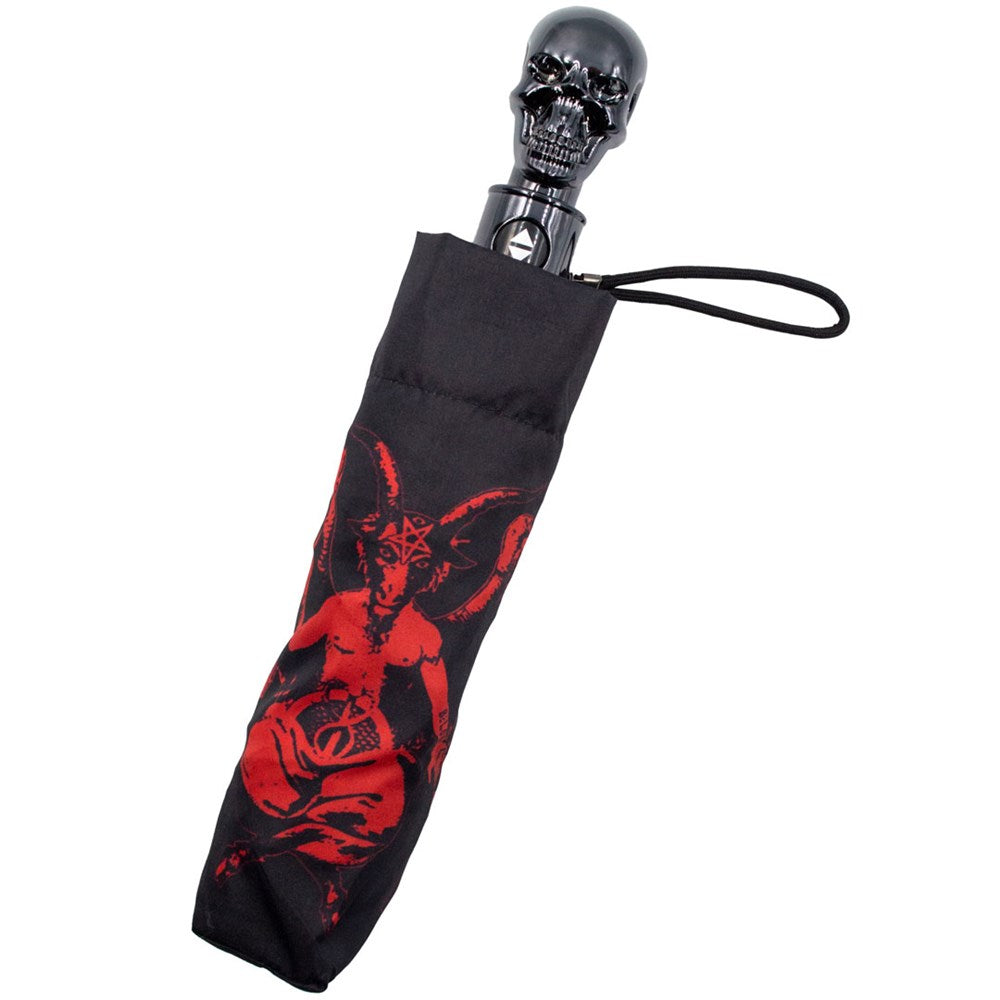 kreepsville 666 Gothic Skull Handle Satanic Star Baphomet Goathead Umbrella