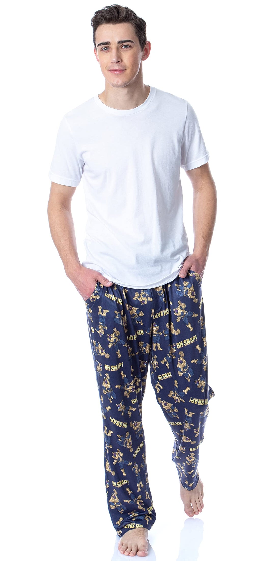 Marvel Mens' Thanos The Infinity Gauntlet Oh Snap Sleep Pajama Pants