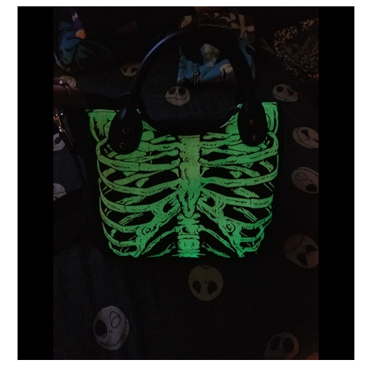 🌟 Lost Queen Glow In The Dark Skeleton Ribcage Shoulder Bag - Embrace Gothic Elegance! 🦴