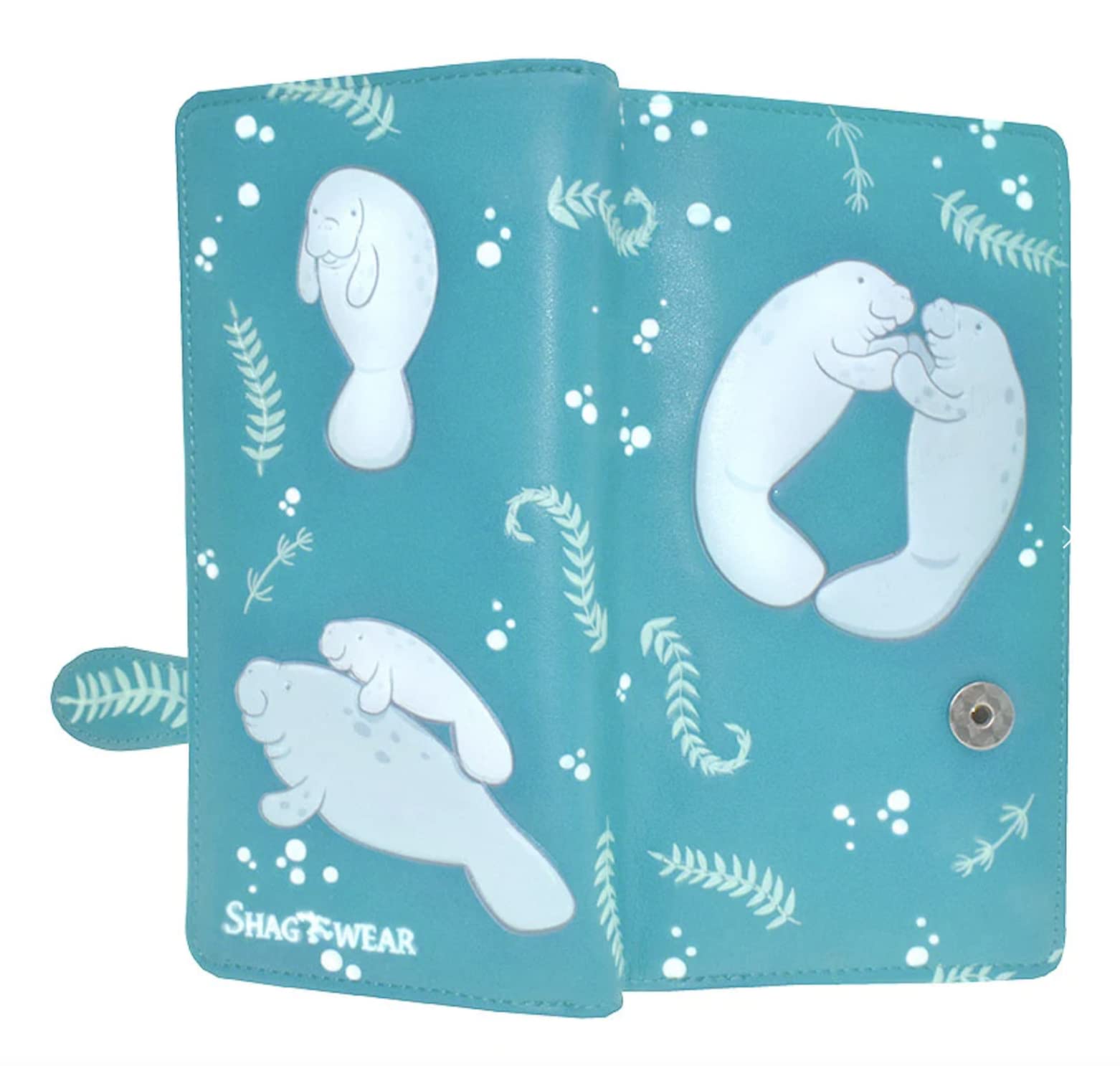 Teal Manatee Vegan Leather Wallet - Stylish & Spacious 7" Women's Accessory