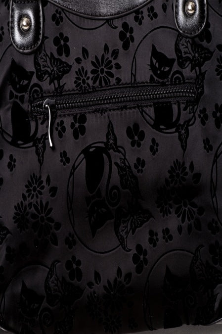 Lost Queen Dark Victorian Purse | Gothic Cat Print Shoulder Bag |  Goth Handbag (Call of the Phoenix Black)
