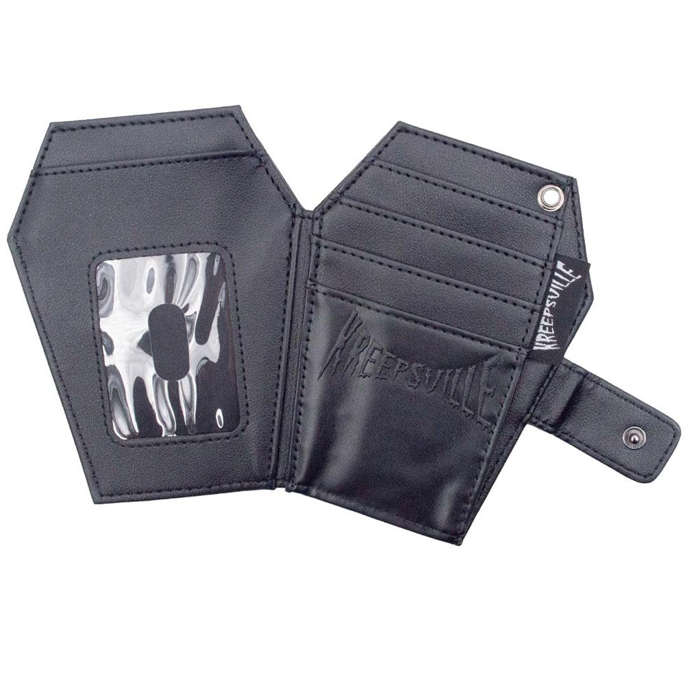 kreepsville 666 Gothic Embossed RIP Bat Spooky Coffin Wallet