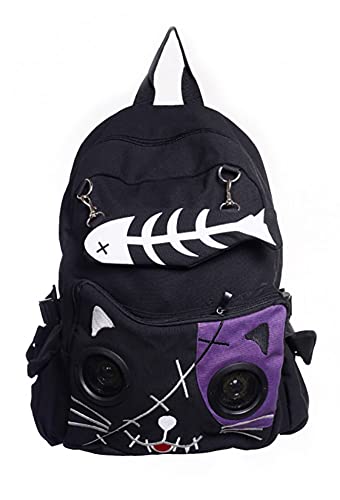 Lost Queen Kitty Backpack with Working Speakers - Purple