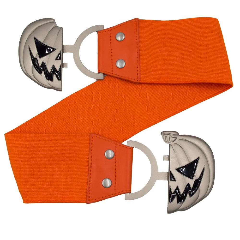 Kreepsville 666 Elastic Waist Belt Trick Or Treat Pumpkin Orange