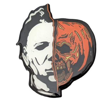 Michael Myers Split Mask Pumpkin Face Glow in the Dark Pin Official Halloween II Horror Movie Enamel Pin