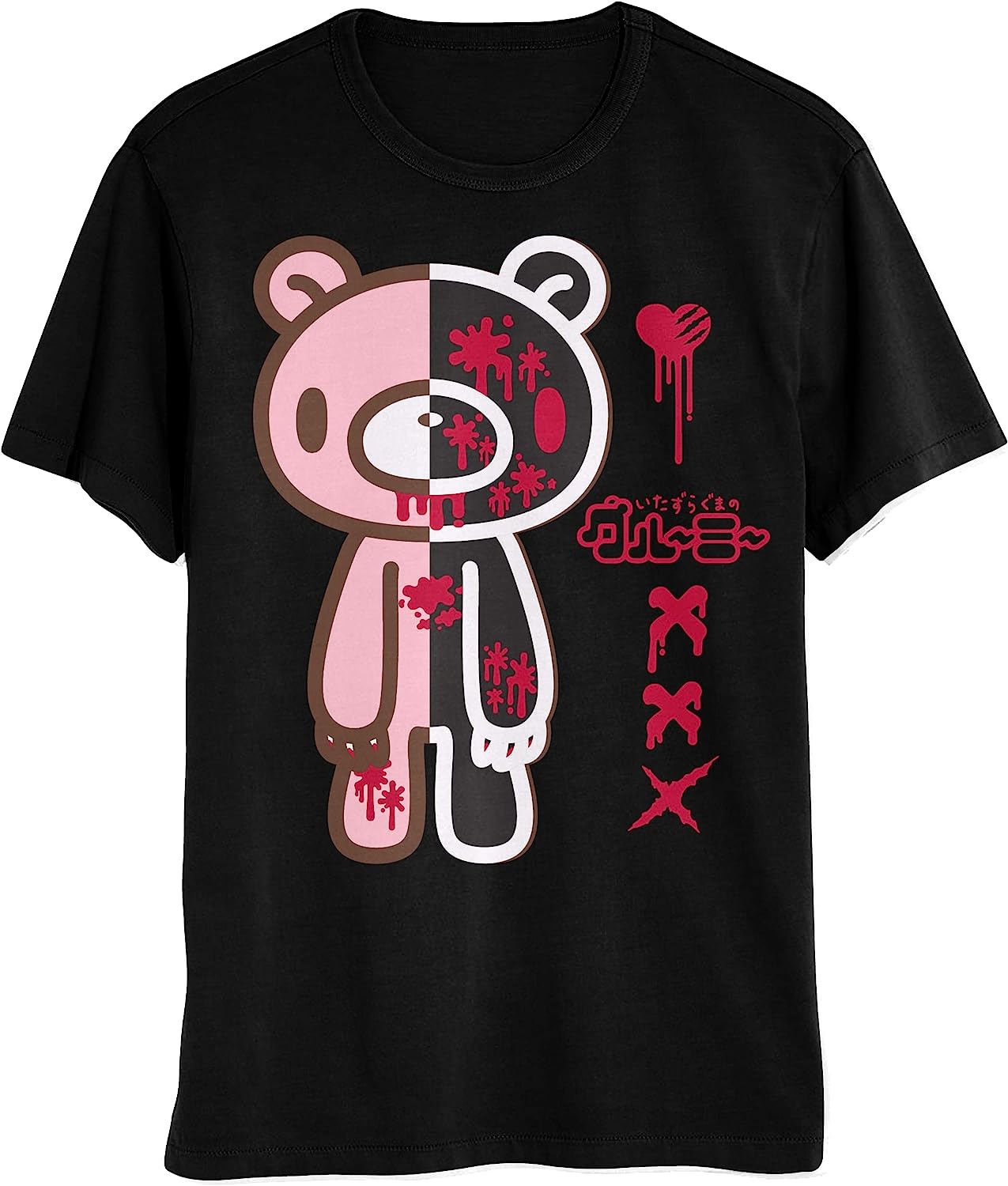 Gloomy Bear T-Shirt XL - Men’s Anime Graphic Tee with Split Bloody Design - Officially Licensed