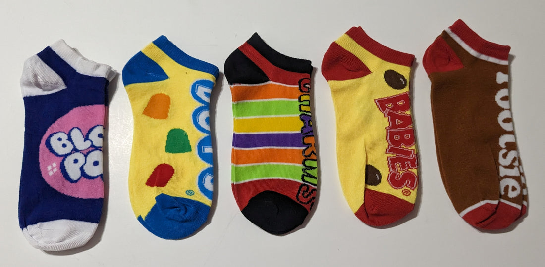 Charms Tootsie Roll Candy Wrapper Ankle Socks - Women's 5-Pack