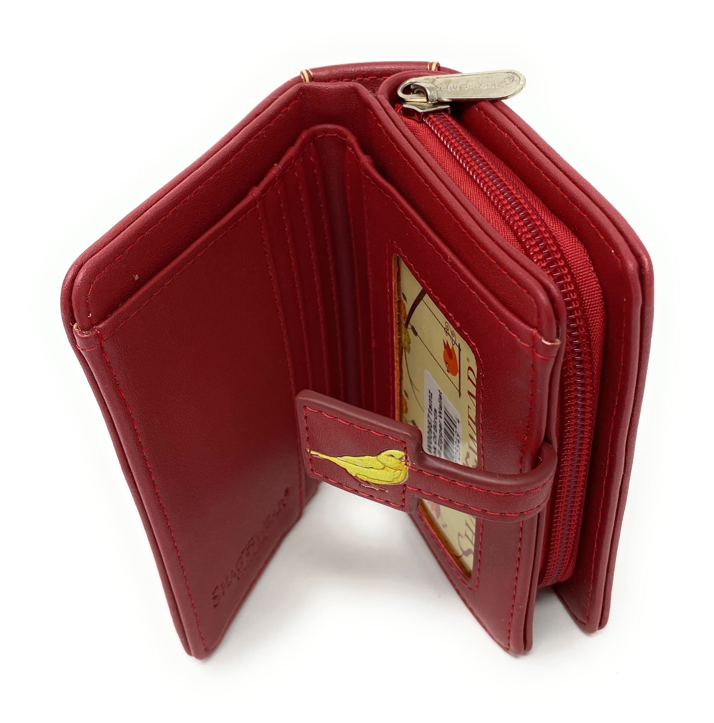 Shag Wear Book of Birds Wallet for Women 4.5" Red