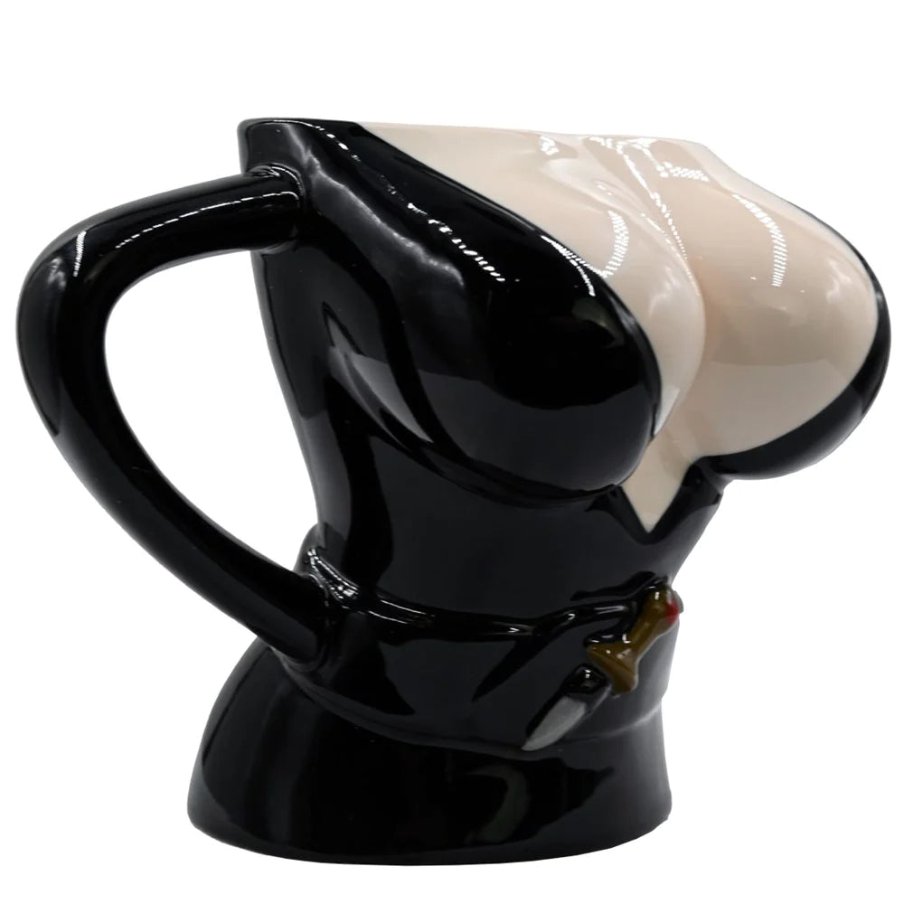 Front view of Elvira Sculpted Body Coffee Mug
