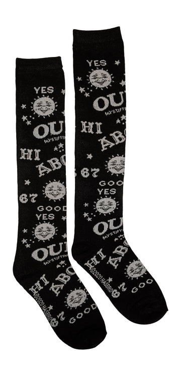 Ouija Board Print Women's Juniors Knee High Socks Size 9-11