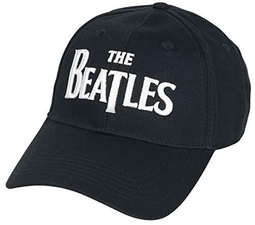 Beatles Men's Drop T Logo Snapback Hat Black Baseball Cap