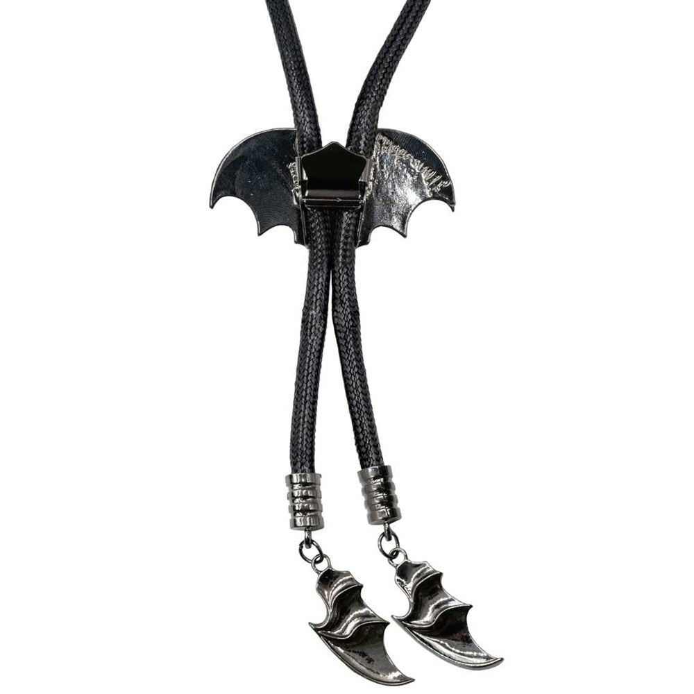 Gothic Black Bat Bolo Western Tie
