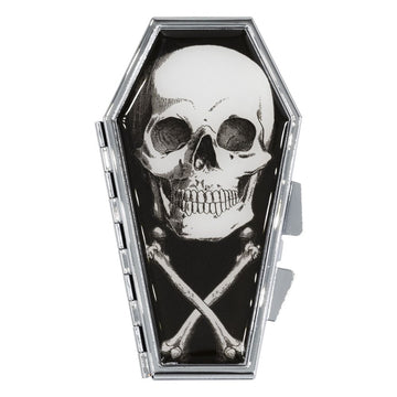 Human Skull Coffin Compact Mirror Gothic Makeup Horror