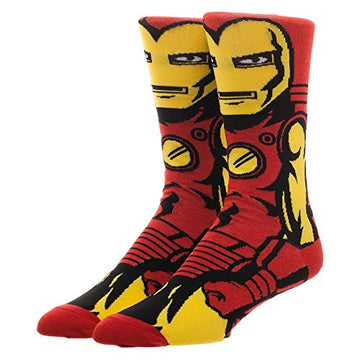 Iron Man Classic Armor Men's Crew Socks 360 Character Print