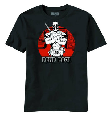 Marvel Deadpool Circle Charcoal T-Shirt X-Large