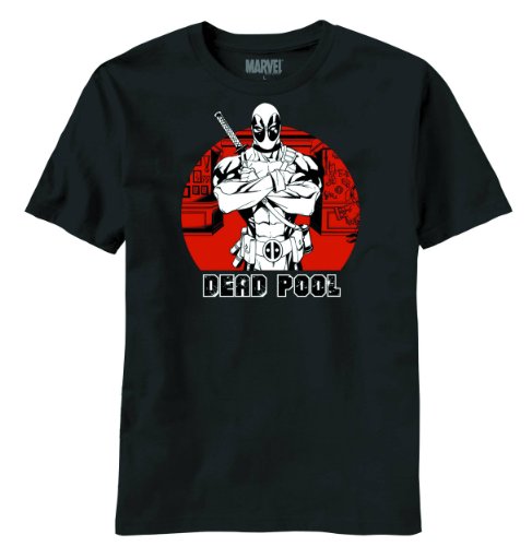 Marvel Deadpool Circle Charcoal T-Shirt X-Large