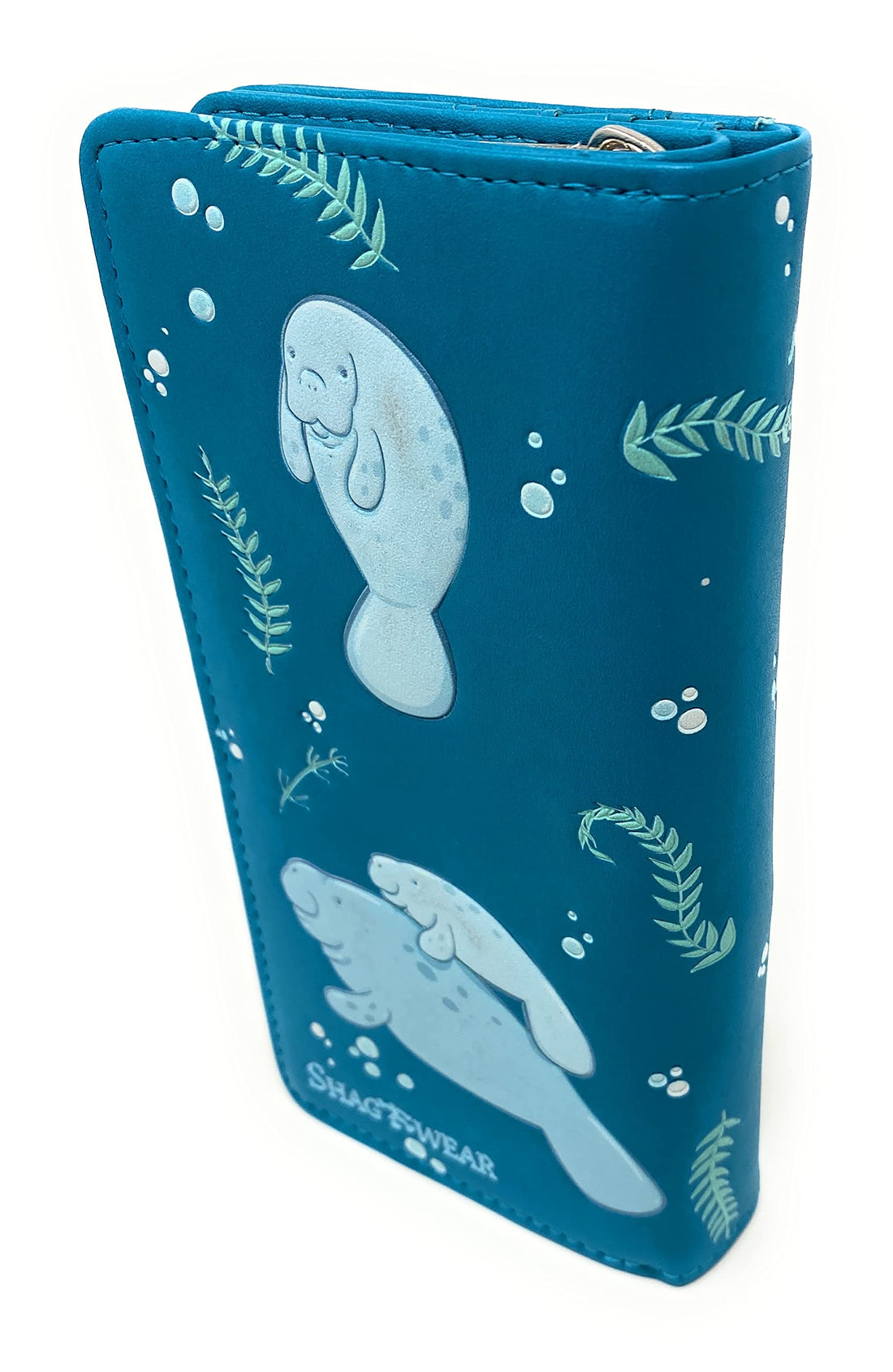 Teal Manatee Vegan Leather Wallet - Stylish & Spacious 7" Women's Accessory