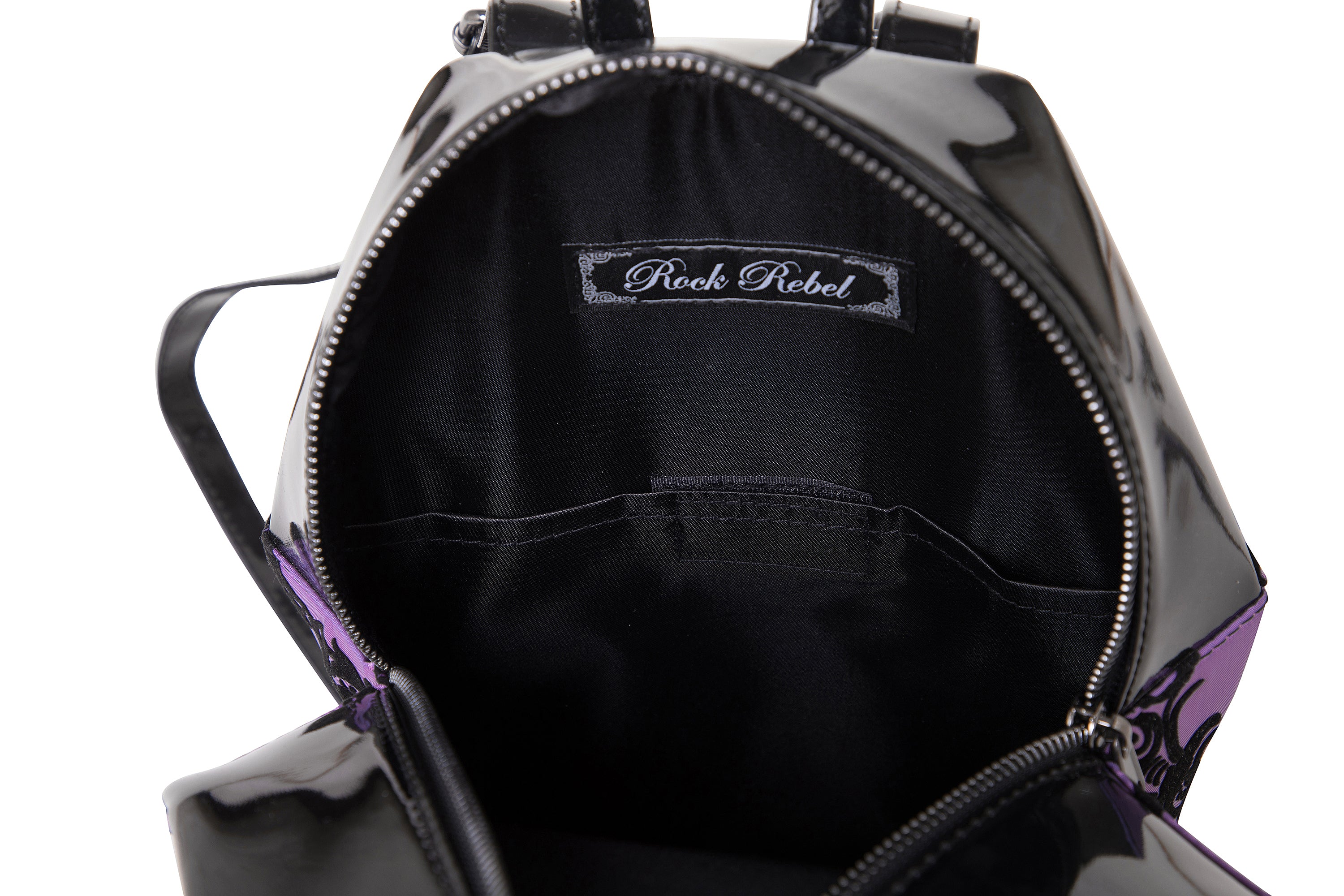 Purple Damask Coffin Backpack Gothic Print Bag from Rock Rebel