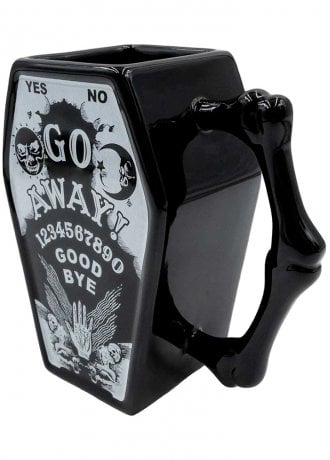 "Go Away" Ouija Board Coffin Mug - Kreepsville's Spooky Ceramic Cup