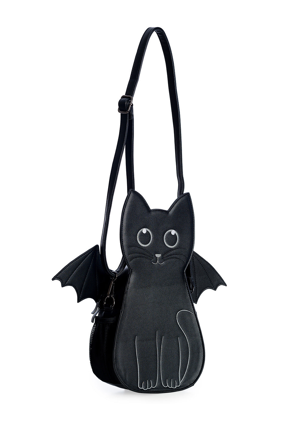 Lost Queen Women's Wendigo Bag Convertible Backpack Cute Black Cat Bat Crossbody Purse