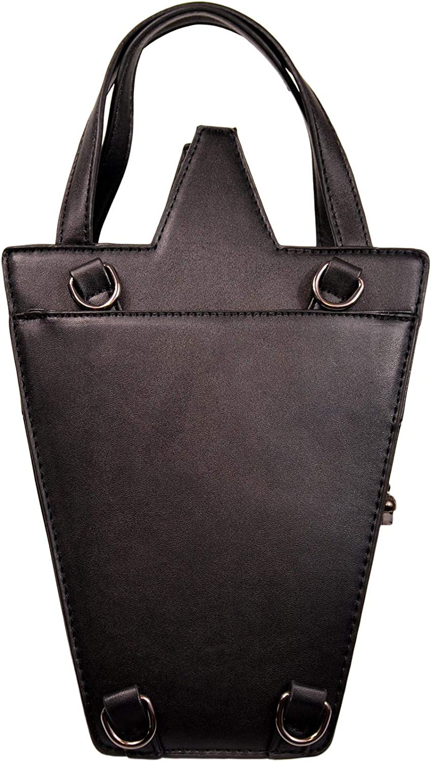 Lost Queen Women's Pentagram Black Karma Bag - Wear as Backpack Shoulder Bag or Handbag